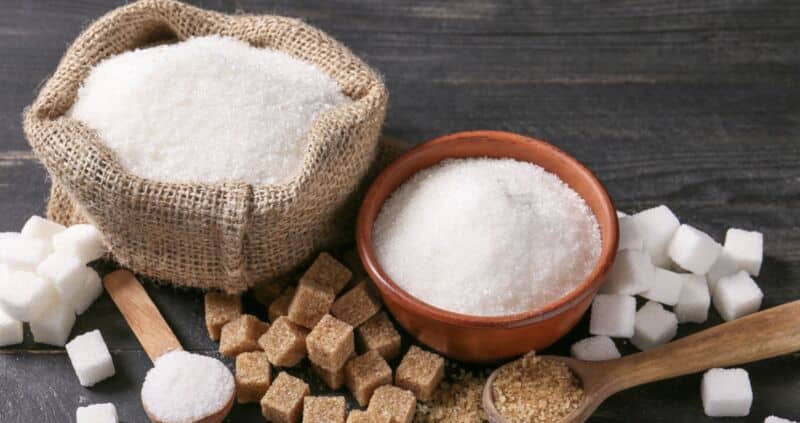 Western States cane sugar in its processed and refined form (white and brown)